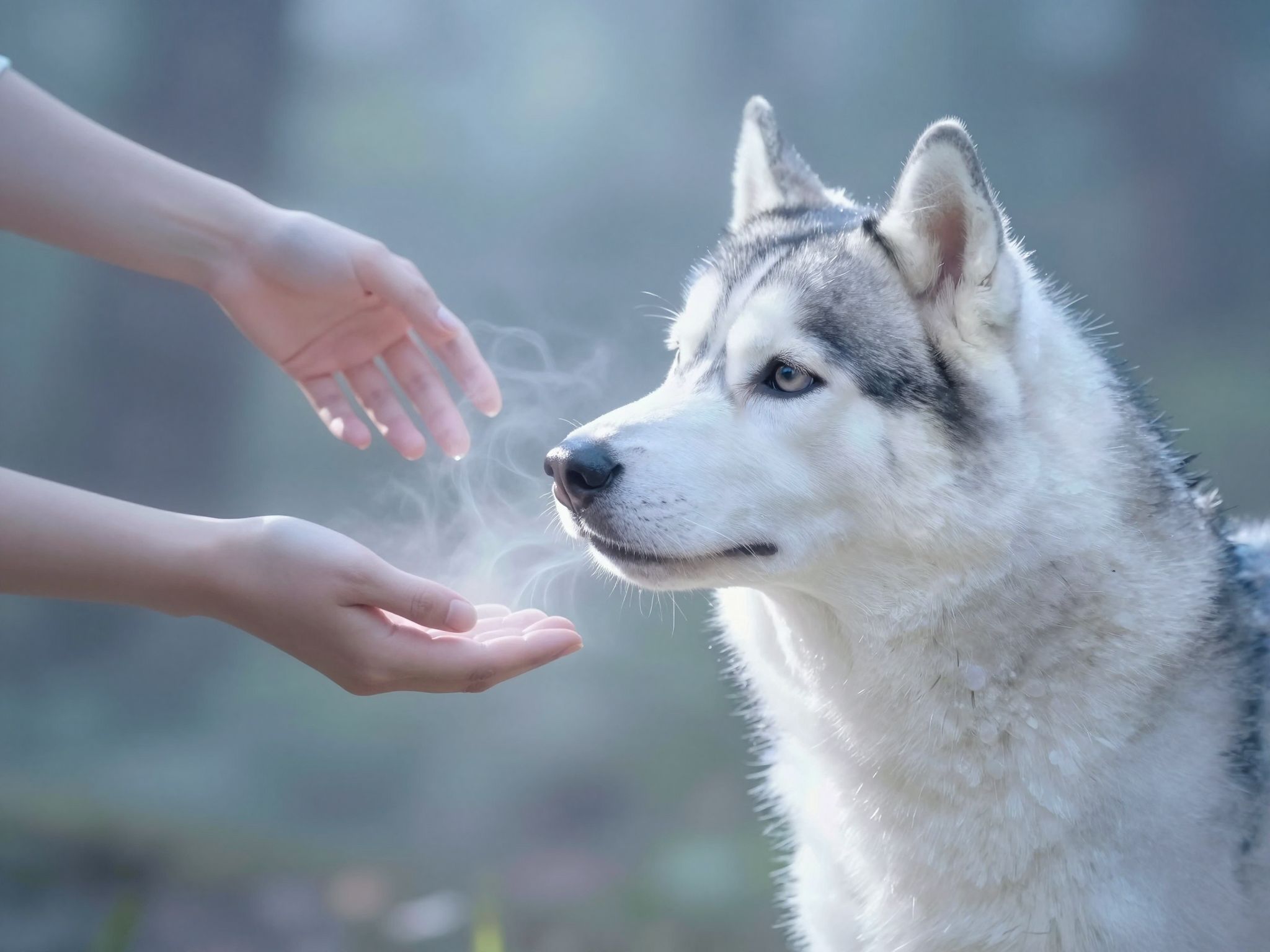 Sognare di nutrire un husky affamato simboleggia cura e protezione.