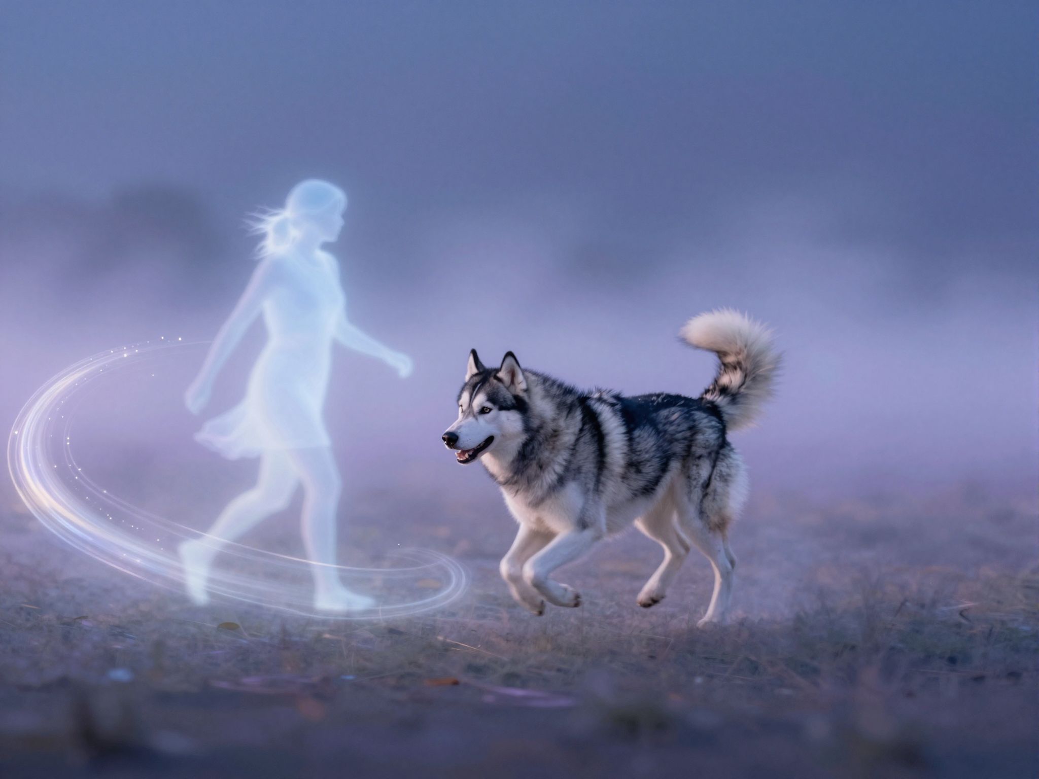 Sognare di correre con un husky simboleggia libertà e energia condivisa.