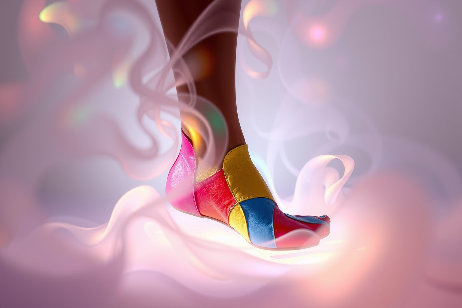 La pelle di suola colorata simboleggia creatività e unicità personale.