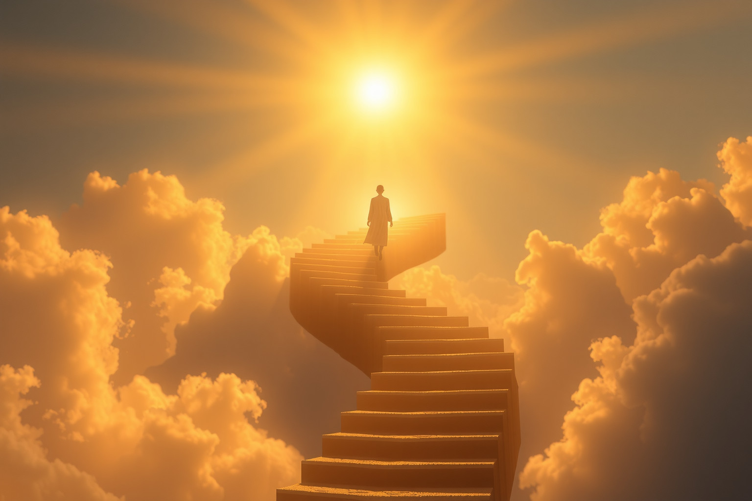 Salire con il sole simboleggia crescita e nuova energia positiva.