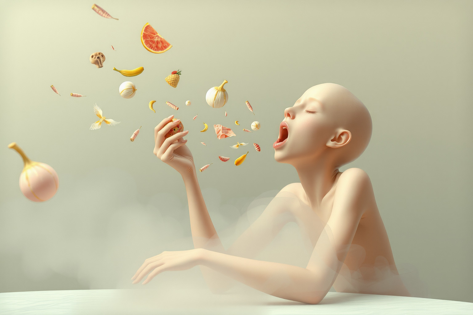 Sognare difficoltà a mangiare riflette ansie sul nutrimento emotivo.