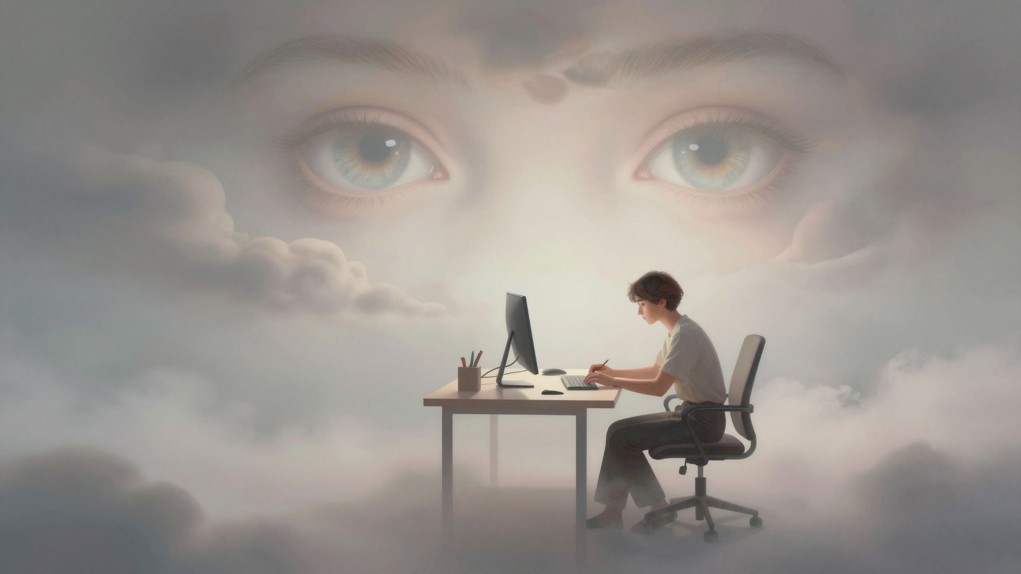 Sognare sorveglianza riflette ansia da controllo sul lavoro.