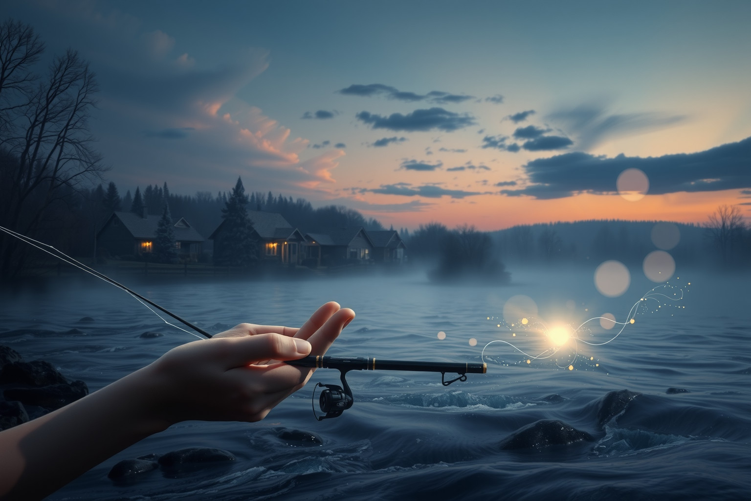 Sognare pesca in luogo familiare riflette desiderio di sicurezza interiore.
