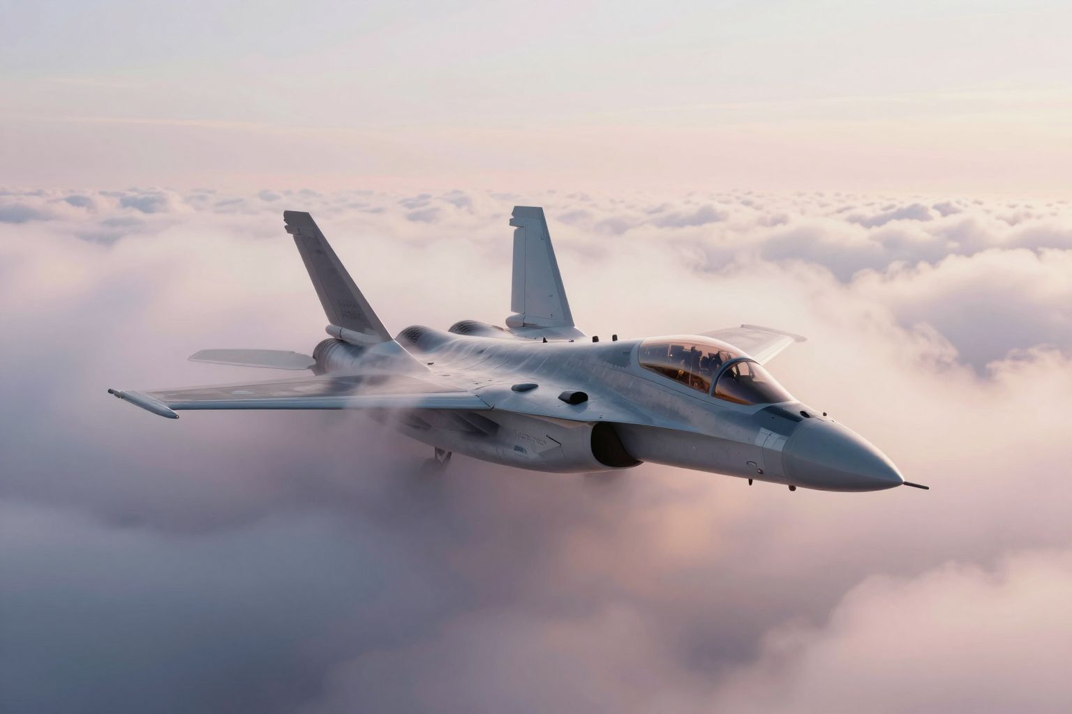 Sognare un aereo da caccia tra le nuvole indica confusioni interiori nascoste.