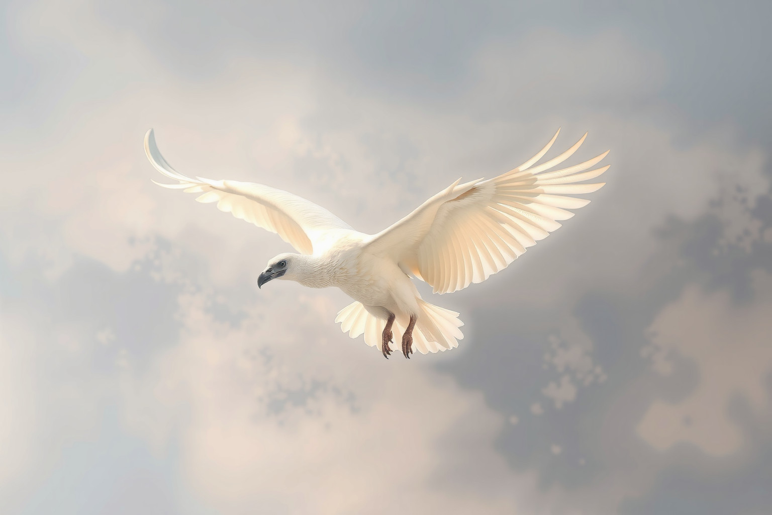 Sognare un avvoltoio bianco simboleggia purezza e rinascita spirituale.