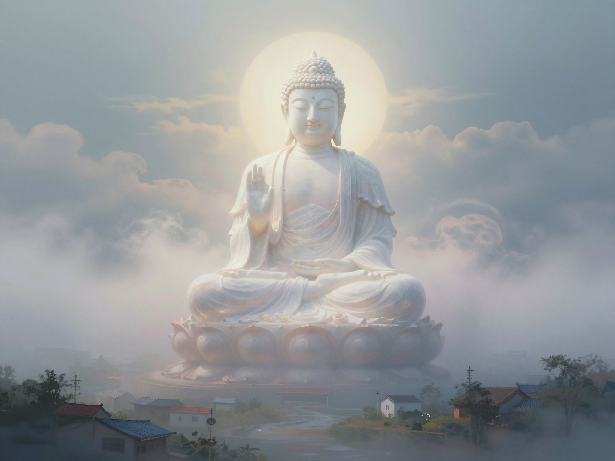 Sognare un Buddha gigante indica una crescita spirituale profonda e guida.
