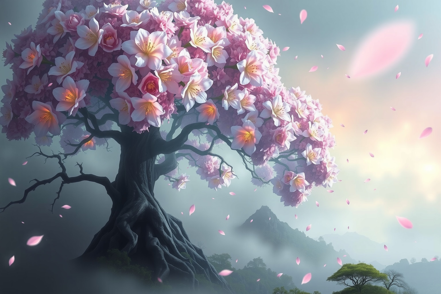 Sognare un rododendro gigante simboleggia forza e rinascita interiore.