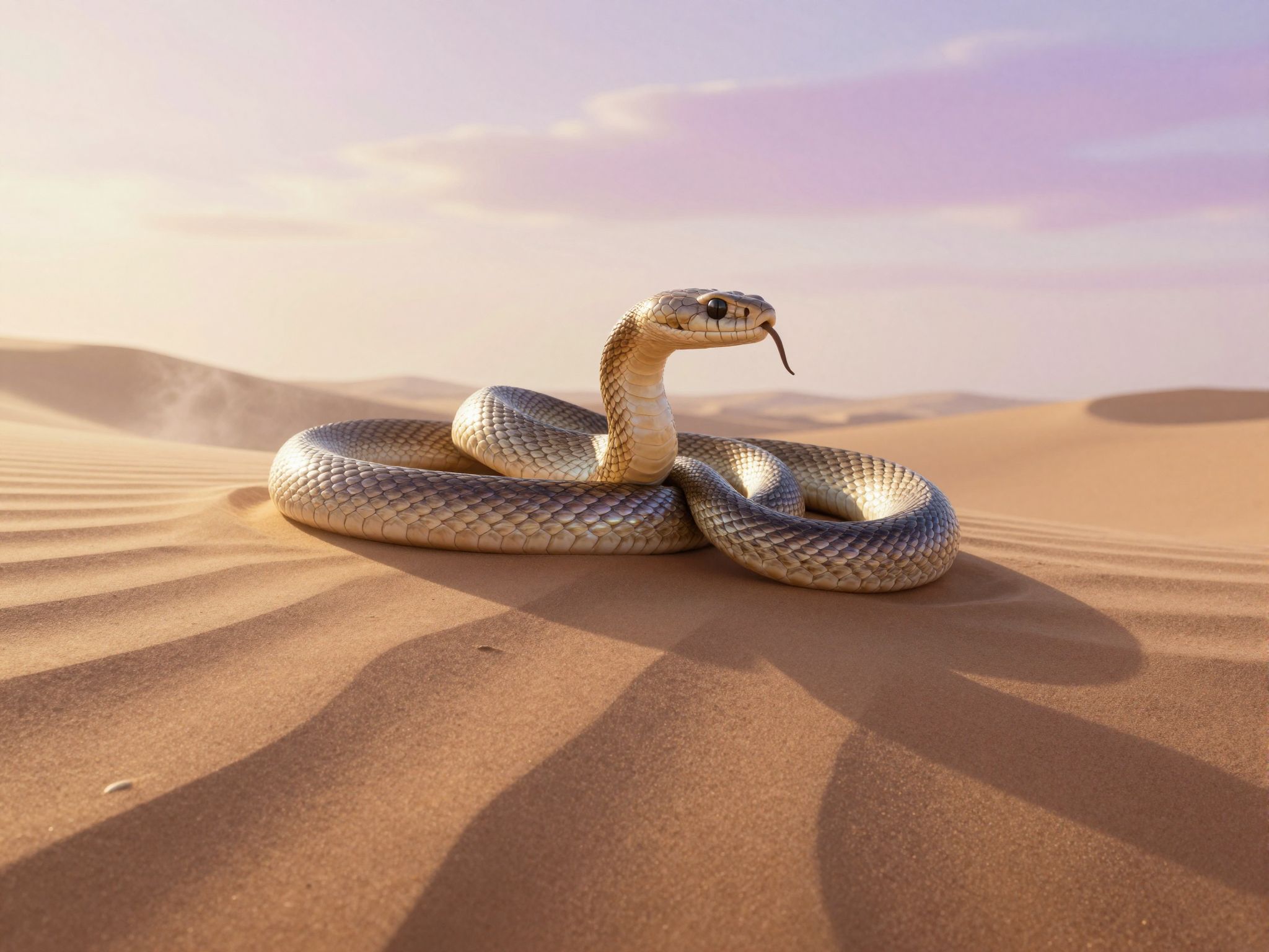 Sognare un serpente del deserto simboleggia trasformazione e adattamento.