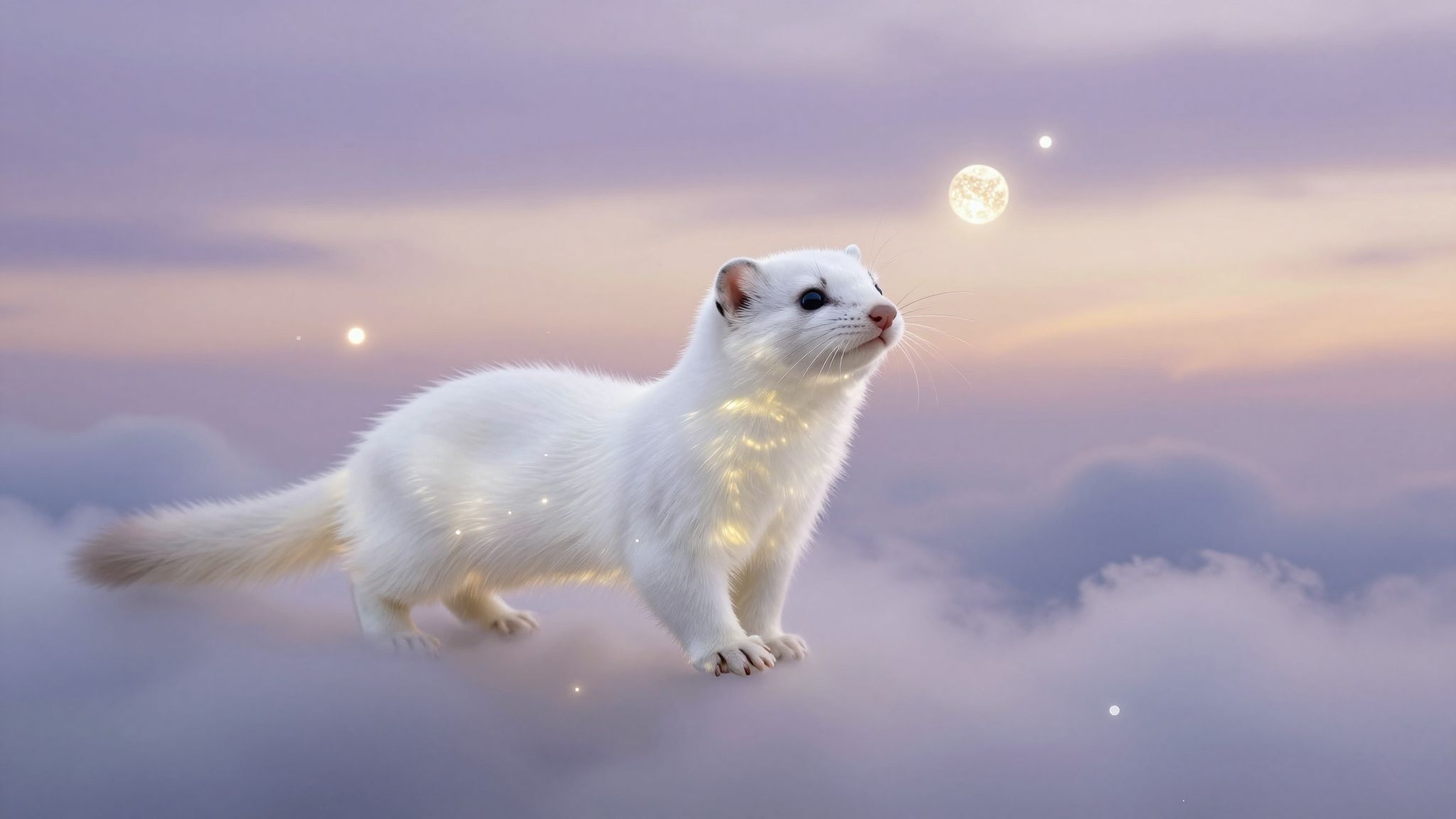 Sognare un visone bianco simboleggia purezza e ambizioni elevate.