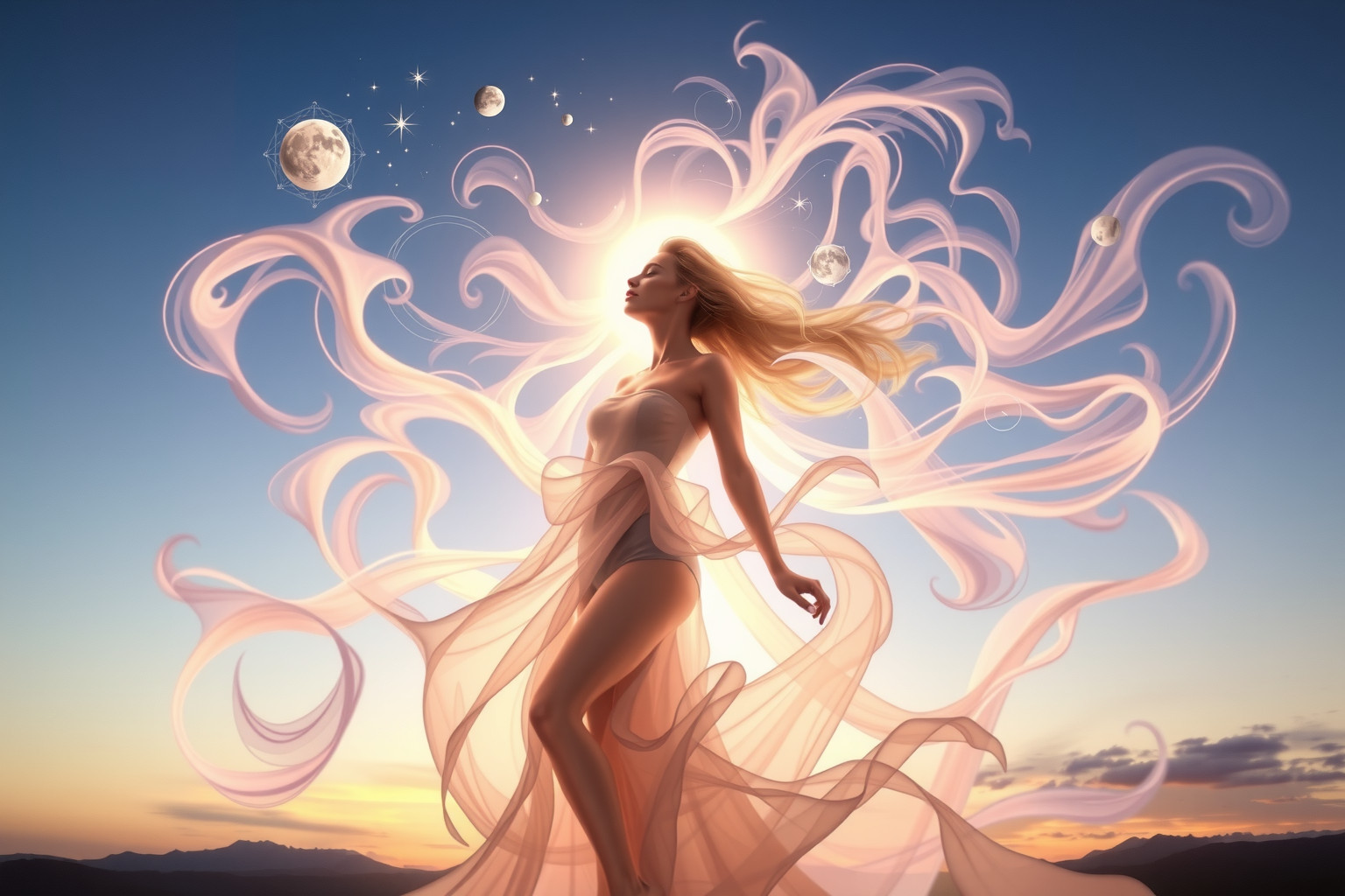 Sognare una dama che si trasforma indica crescita e rinnovamento interiore.