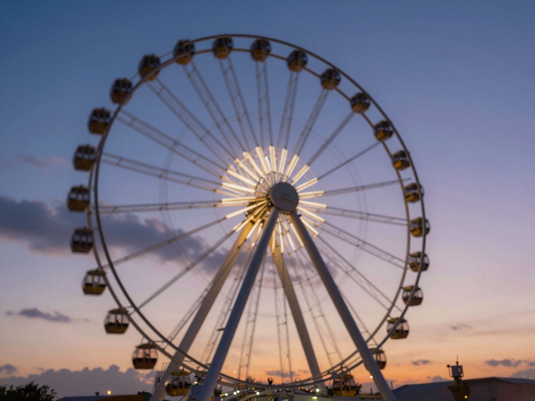 Sognare una ruota panoramica che oscilla simboleggia instabilità emotiva intensa.