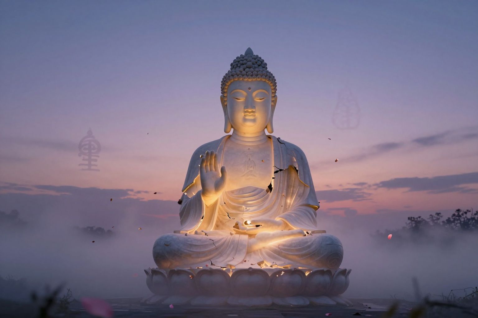 Sognare Buddha distrutto riflette conflitto interiore e crisi spirituale.