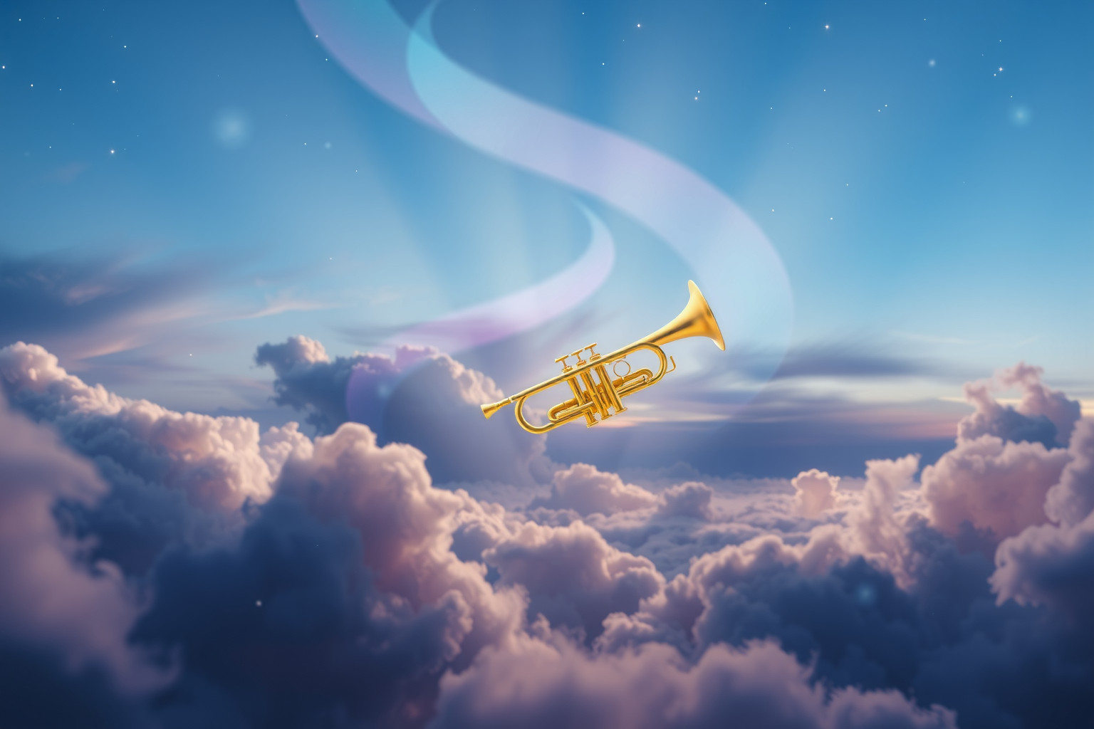 Sognare una tromba in cielo simboleggia un messaggio divino imminente.