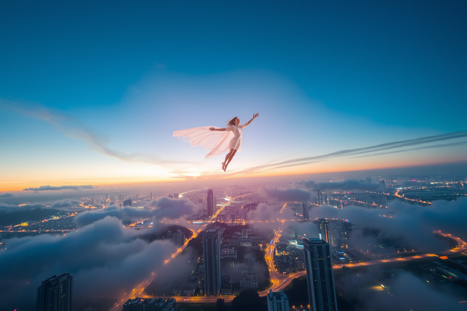 Volare sopra una città simboleggia desiderio di libertà e controllo.